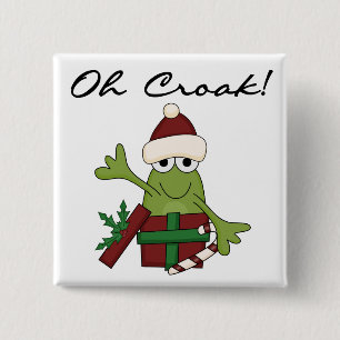 Bah Humbug Frog Christmas Tshirts and Gifts 15 Cm Square Badge