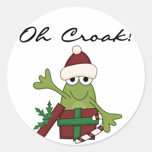 Bah Humbug Frog Christmas Tshirts and Gifts Classic Round Sticker (Front)