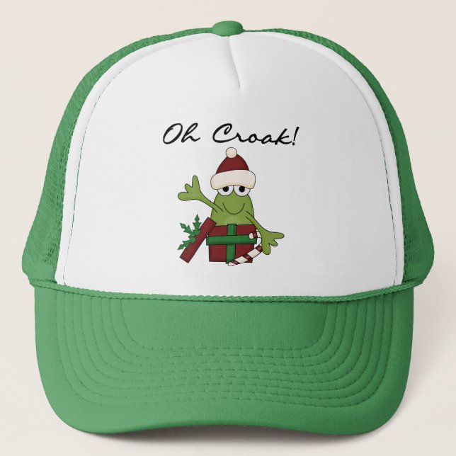 Bah Humbug Frog Christmas Tshirts and Gifts Trucker Hat (Front)