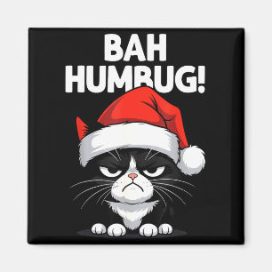Bah Humbug Funny Bad Cat Christmas Hater Cat Lover Magnet