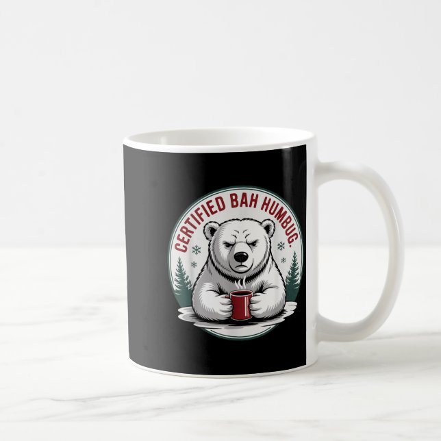 Bah Humbug Funny Christmas Lar Bear Sarcastic Holi Coffee Mug (Right)