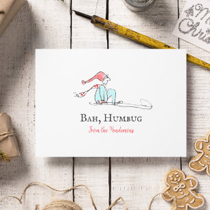 Bah Humbug Funny Victorian Scrooge Christmas Holiday Card