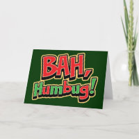 Bah Humbug Greeting Cards - Dark Background