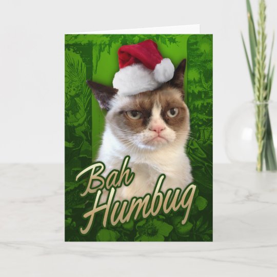 Bah Humbug Grumpy Cat Holiday Card | Zazzle.com.au