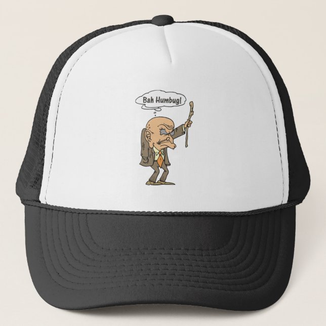 Bah Humbug Old Man Trucker Hat (Front)