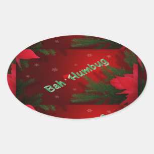 Bah Humbug Oval Sticker
