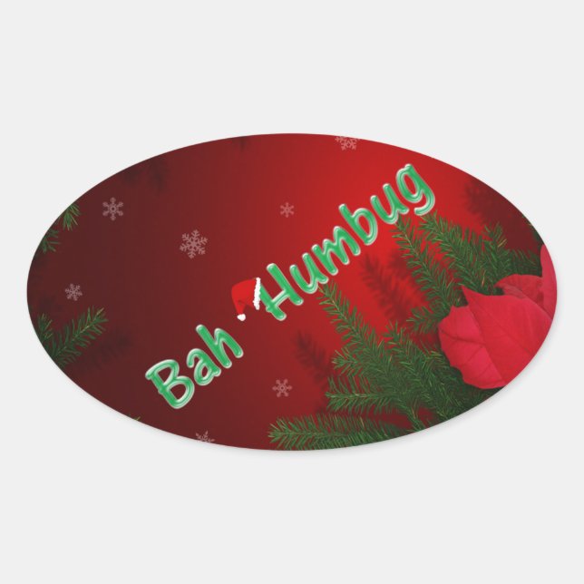 Bah Humbug Oval Sticker (Front)