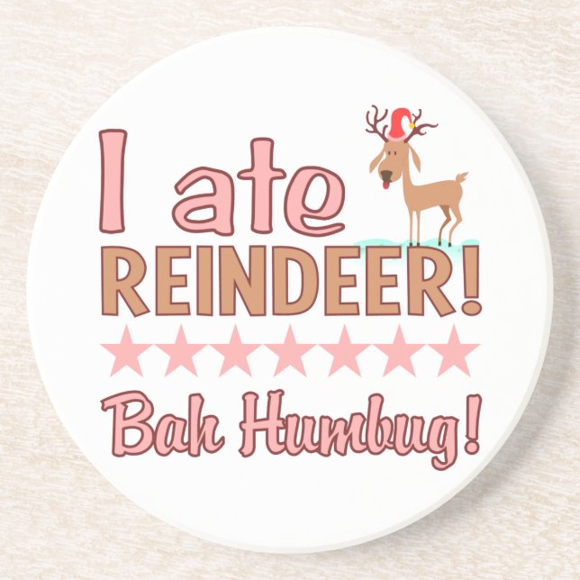 Bah Humbug Reindeer coaster (Front)