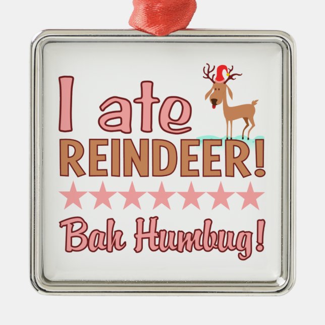 Bah Humbug Reindeer ornament (Front)