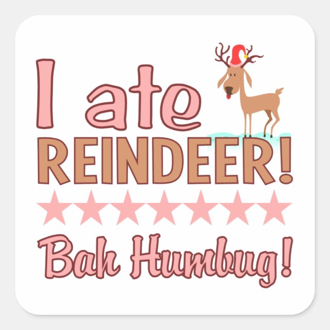 Bah Humbug Reindeer stickers (Front)