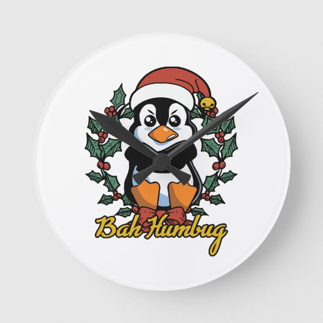 Bah Humbug Round Clock (Front)
