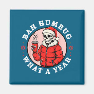 Bah Humbug Skull Hat Santa's Candy Christmas Pajam Magnet