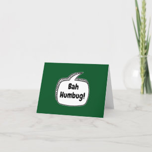 Bah Humbug! Speech Bubble Button Holiday Card