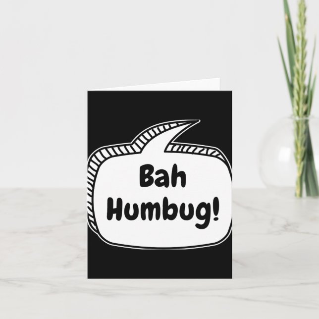 Bah Humbug Speech Bubble T Shirt  Card (Front)