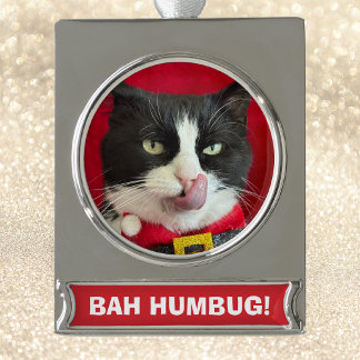 Bah Humbug Tuxedo Cat Christmas Ornament