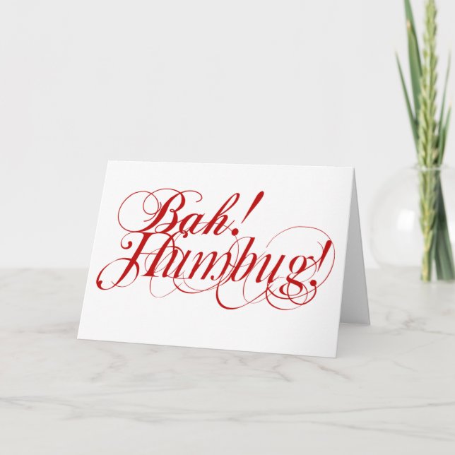 Bah! Humbug! typography Christmas card (Front)