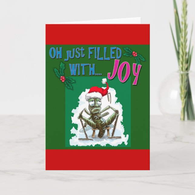 Bah Humbug with miserable grasshopper Holiday Card (Front)