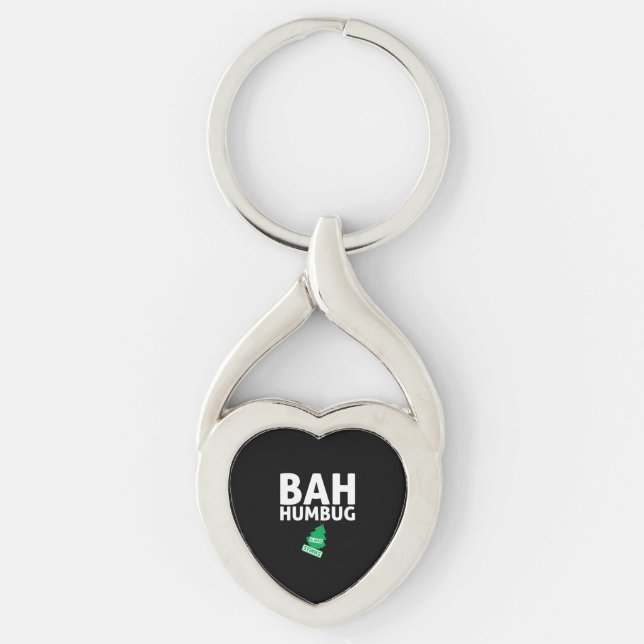Bah Humbug Xmas Stinks Funny Anti Christmas Grumpy Key Ring (Front)