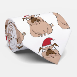 Bah Humpug Christmas Santa Pug Apparel Tie