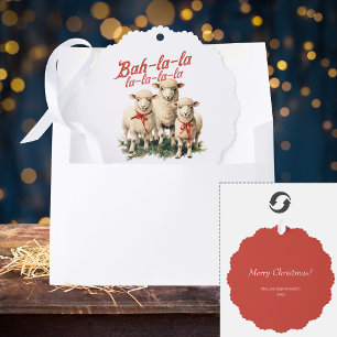 Bah La La Cute Retro Christmas Sheep Tree Decoration Card