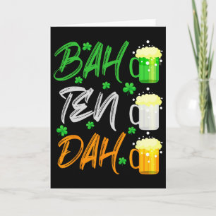 Bah Ten Dah Bartender Bartending Beer Lover St Pat Card