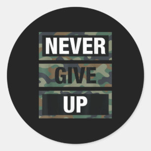 Bahaas Tee Dont Give Up Illustration Quotes Novelt Classic Round Sticker