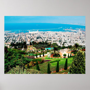 Bahai Gardens above Haifa, above Mt. Carmel poster