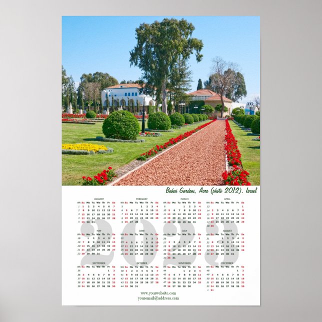 Bahai Gardens, Acre(2013). Israel. Calendar 2022 Poster (Front)