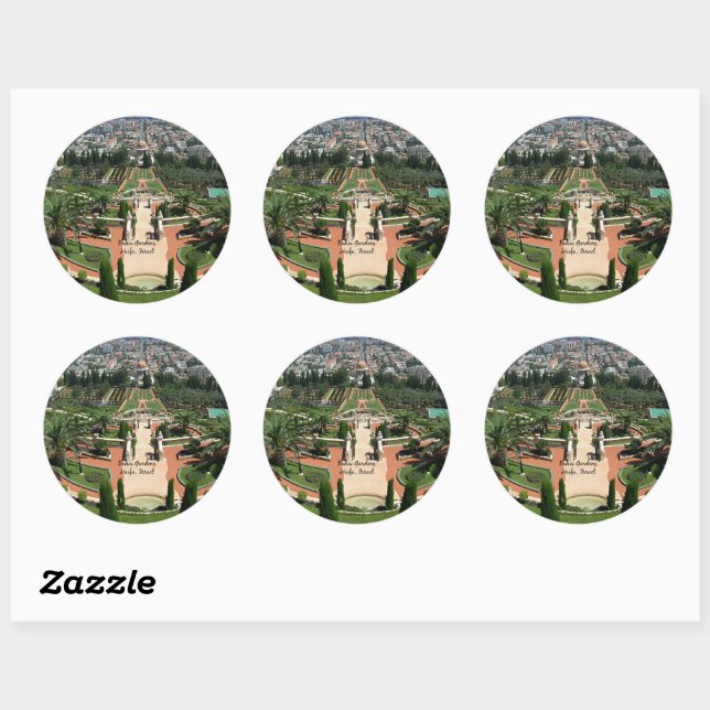 Bahai Gardens in Haifa, Israel Classic Round Sticker (Sheet)