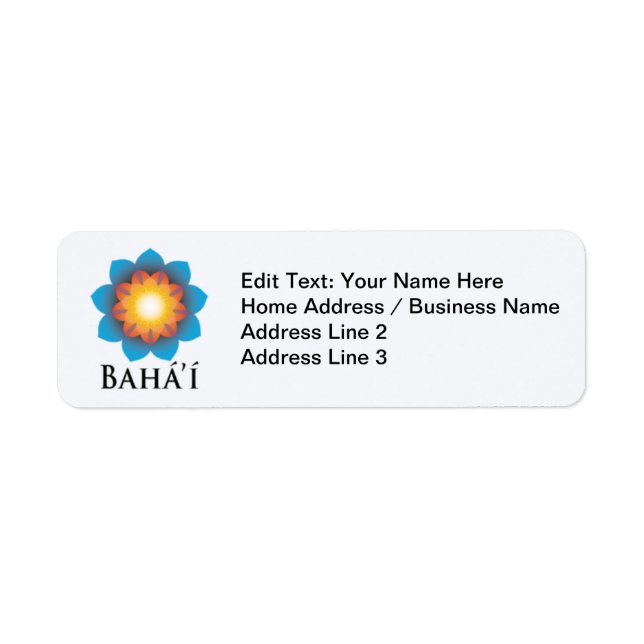Bahá'í Return Address Label (Front)