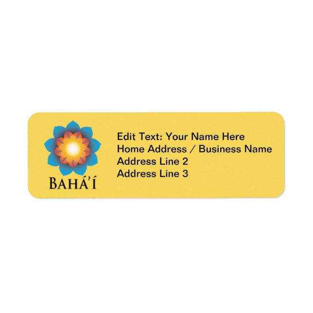 Bahá'í Return Address Label (Front)