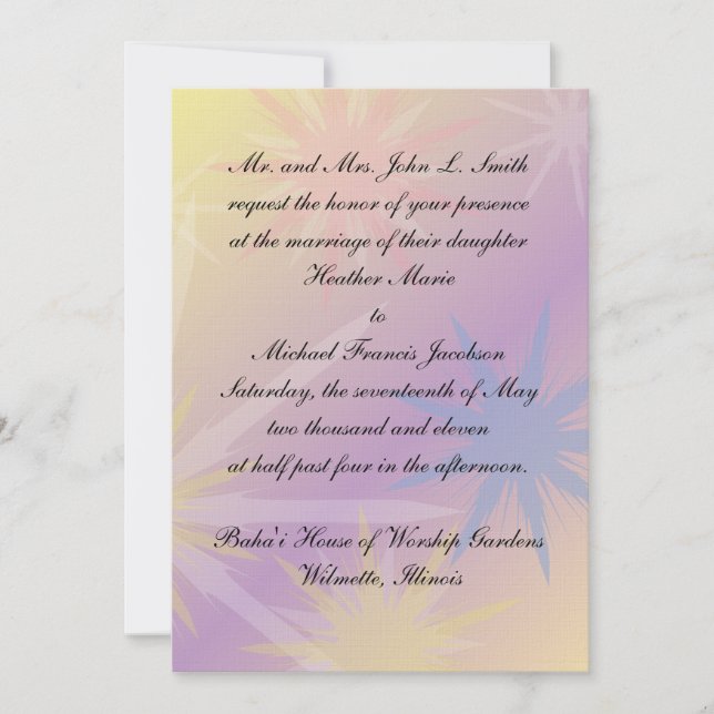 Baha'i Wedding Invitation (Front)