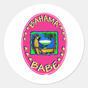 Bahama Babe Classic Round Sticker