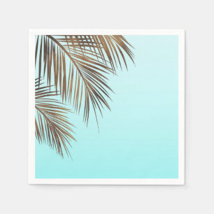 Bahama Breeze Copper Palm Aqua Sea Blue Wedding Napkin