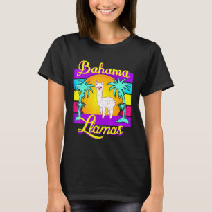 Bahama Llama 80s Retro Beach Summer T-Shirt