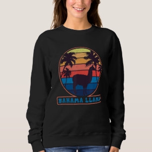 Bahama Llama Alpaca Beach Retro Summer Vacation Sweatshirt
