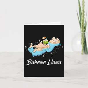 Bahama Llama Shirt Funny Alpaca beach vacation Card