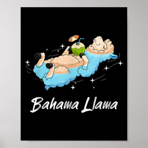 Bahama Llama Shirt Funny Alpaca beach vacation Poster