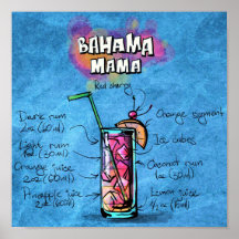 Bahama Mama Cocktail Poster