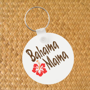 Bahama Mama design with Hibisucus flower Key Ring