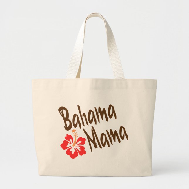 Bahama Mama design with Hibisucus flower Large Tote Bag (Front)