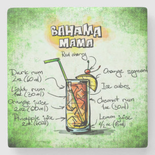 Bahama Mama Drink Recipe Stone Coaster