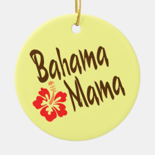 Bahama Mama with hibiscus Ceramic Tree Decoration
