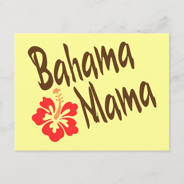 Bahama Mama with hibiscus Postcard (Front)