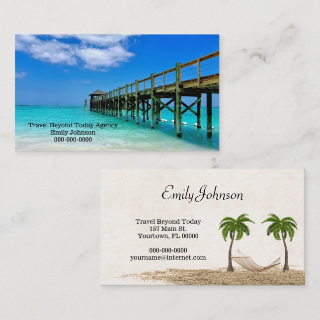 Bahama Pier Travel Agency Business Card (Front/Back)