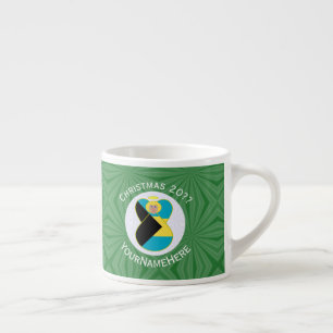 Bahaman Flag Blonde Angel Christmas Personalised  Espresso Cup