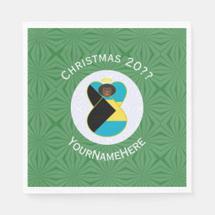 Bahaman Flag Dark Angel Christmas Personalised Napkin