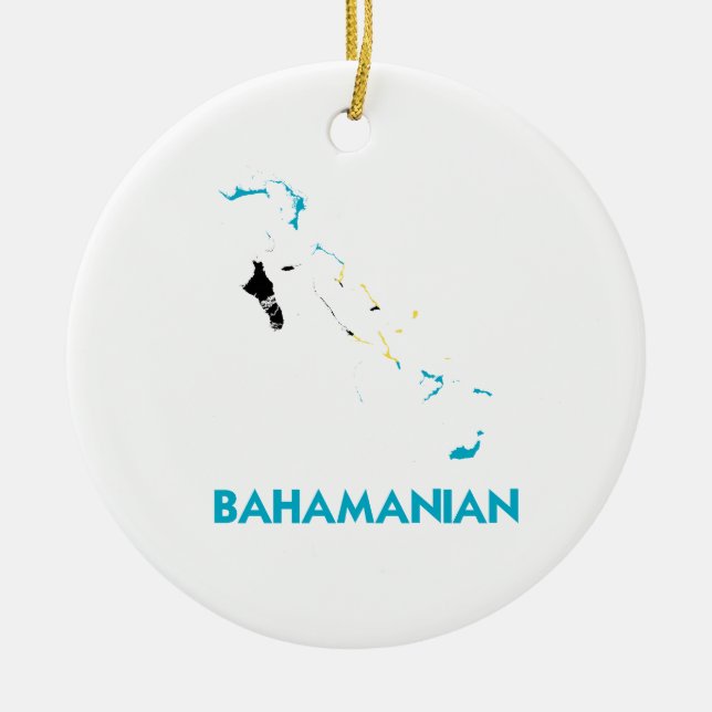 BAHAMANIAN MAP CERAMIC TREE DECORATION (Front)