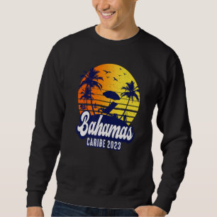 Bahamas 2023 Caribe Sunset Beach Retro Premium Sweatshirt