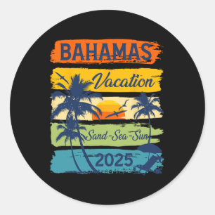 Bahamas 2025 Vacation Souvenir Holiday Family Grou Classic Round Sticker